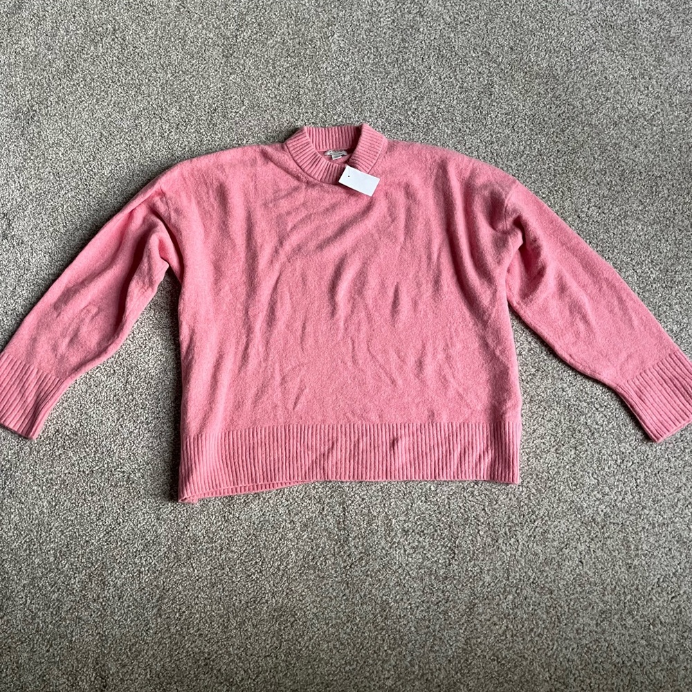 J. Crew Pink Crew Neck Sweater Relaxed Fit - new with tags!